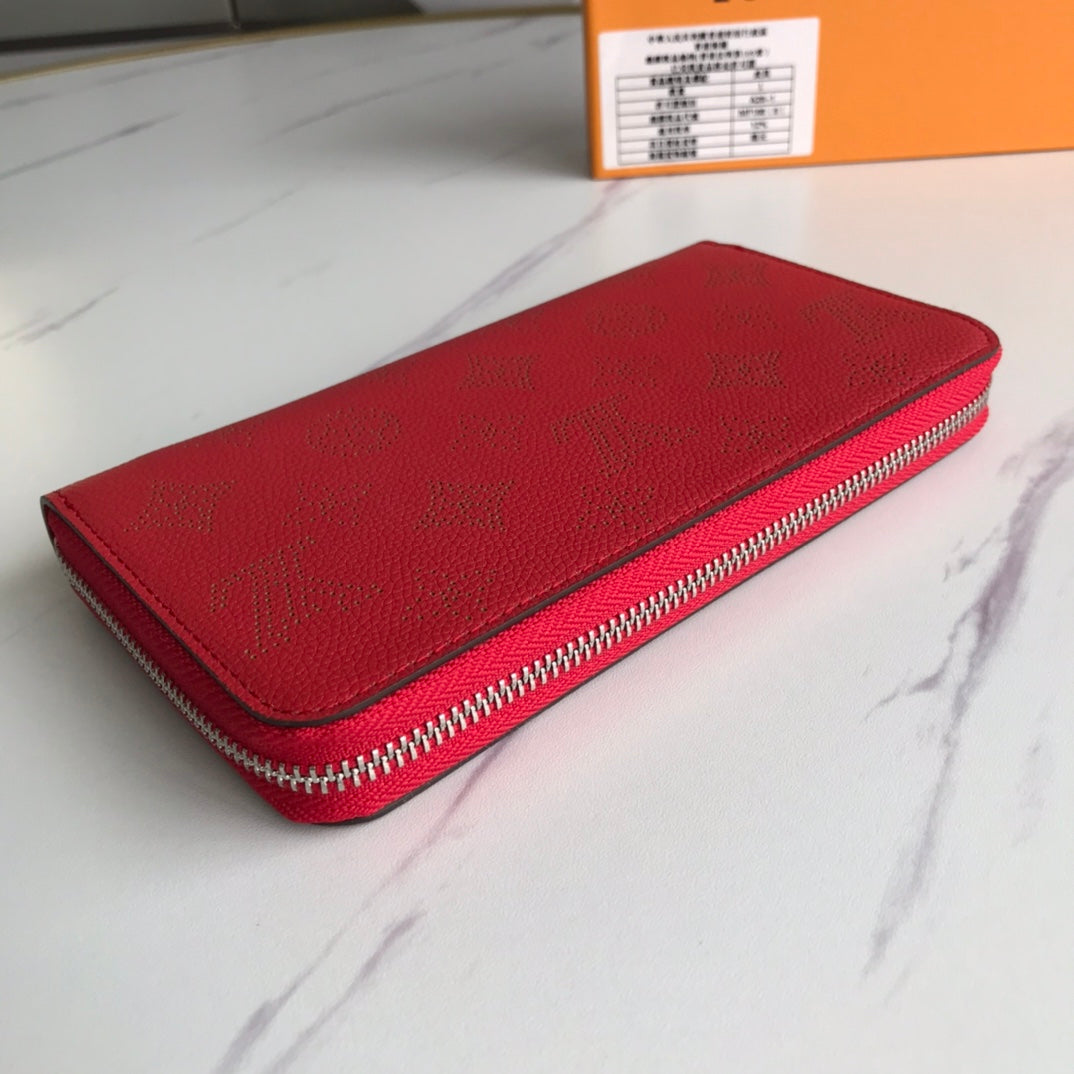 Red Mahina Leather Zippy Wallet LOU - Level 3