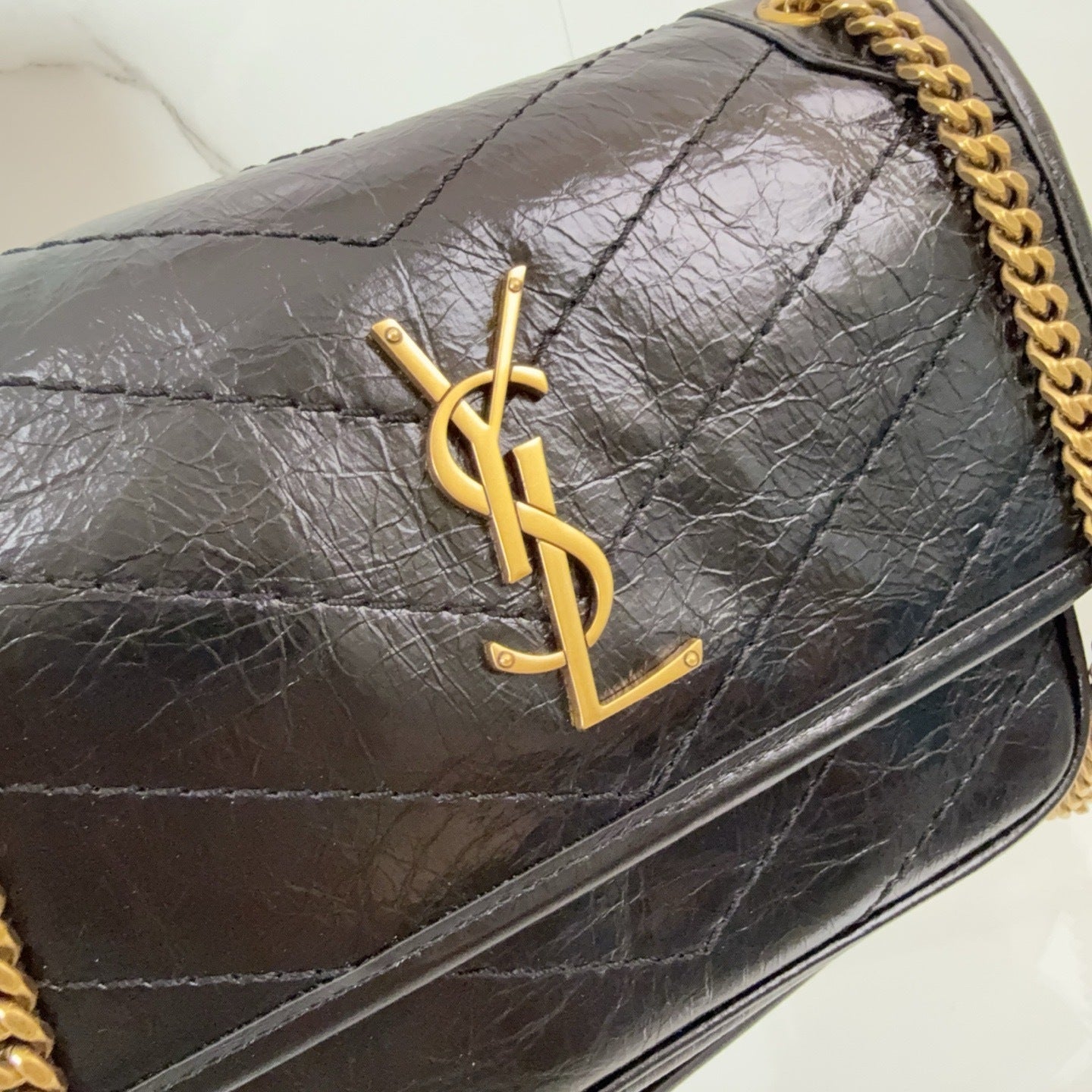 Black Leather Niki Shoulder Bag - Level 5