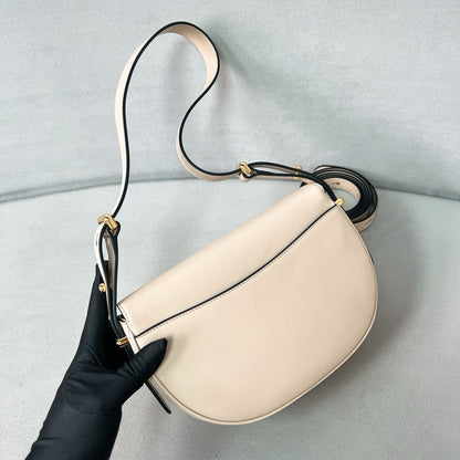 Light Tan Leather Arque Shoulder Bag - Level 5