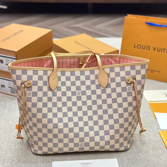 Neverfull MM White Damier & Pink - Level 3