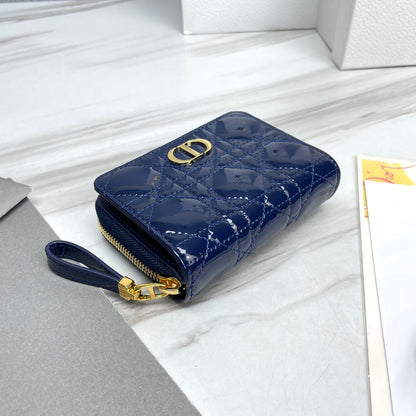 Navy Blue Patent Leather Caro Wallet CDR - Level 5