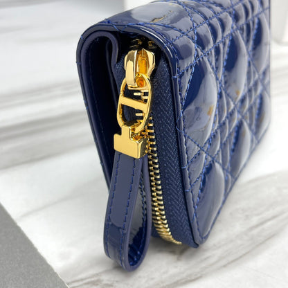 Navy Blue Patent Leather Caro Wallet CDR - Level 5