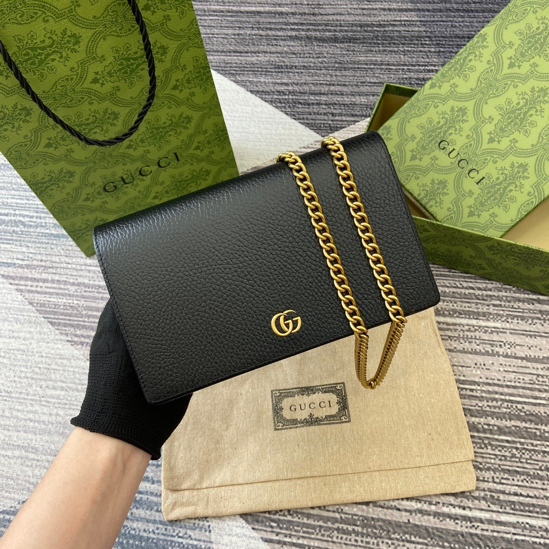 Marmont Wallet On Chain Black Leather - Level 5