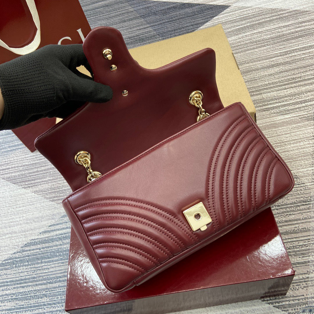 Medium Marmont Bag Red Leather - Level 5