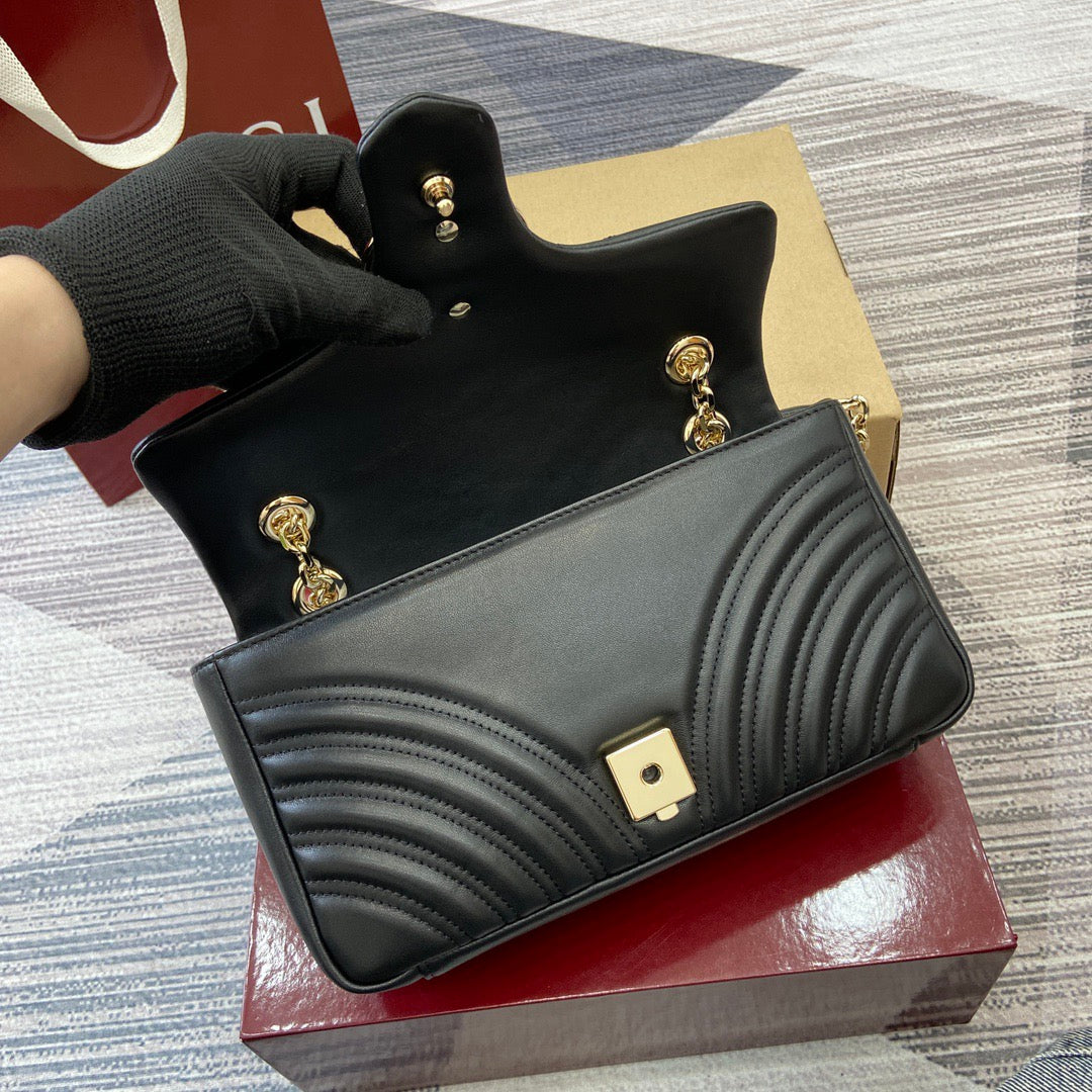 Medium Marmont Bag Black Leather - Level 5