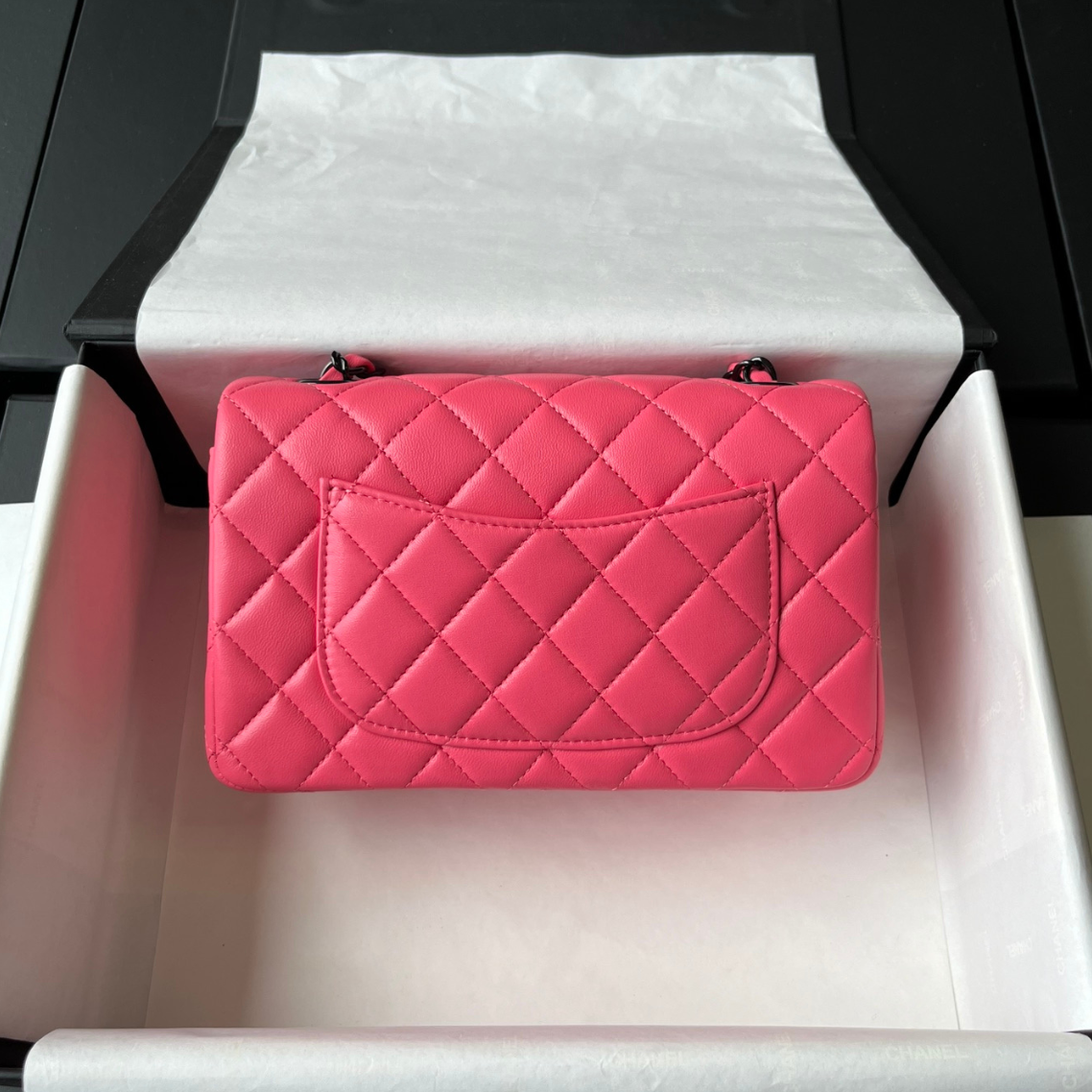 Pink Lambskin Black Hardware Mini Flap Bag CNL - Level X