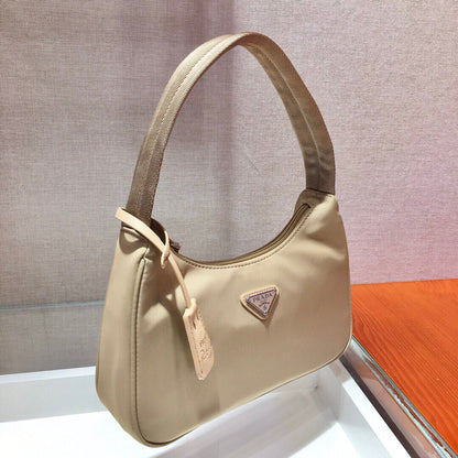 Nylon Re-Edition Hobo Bag Beige PRD - Level 3