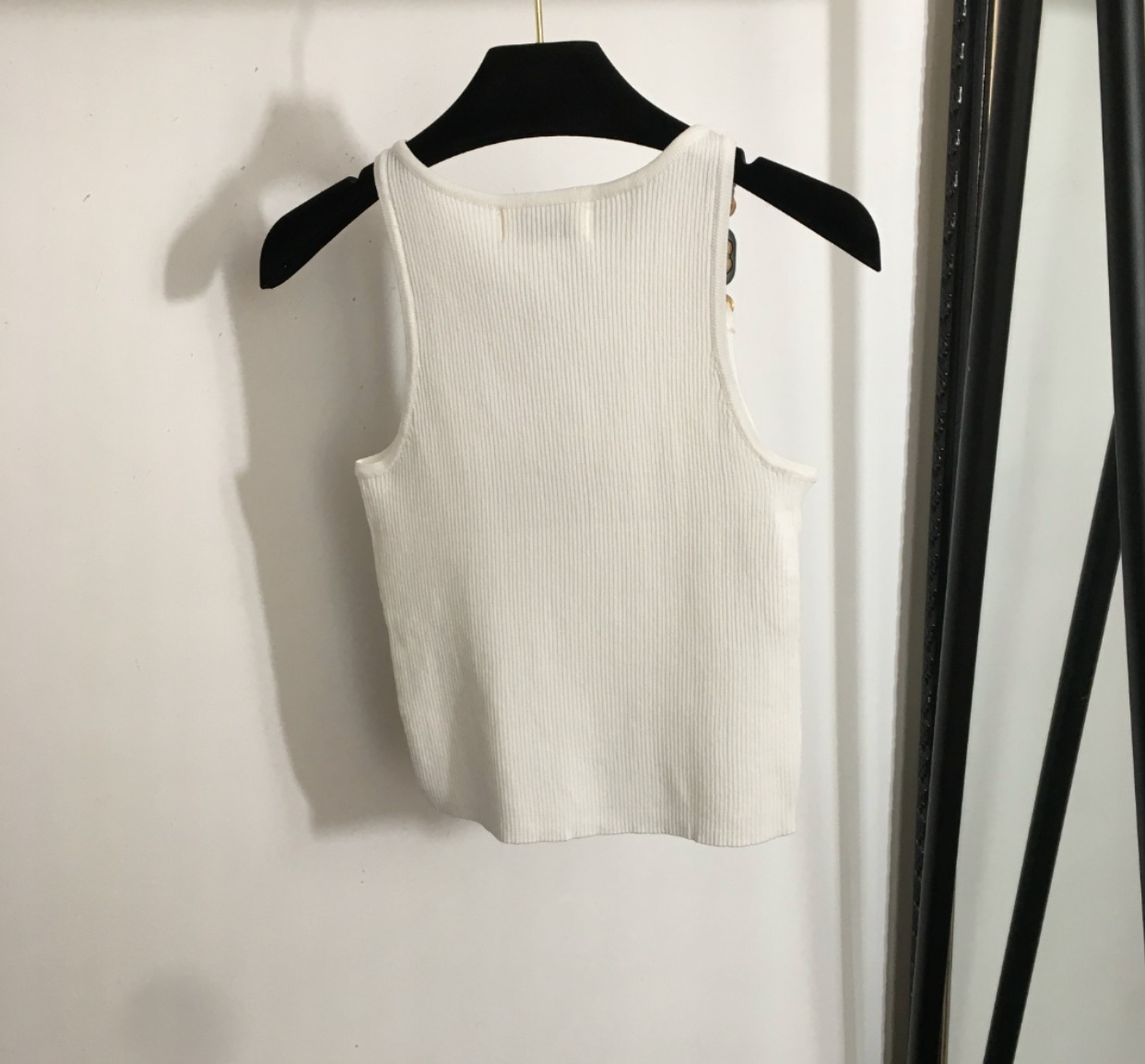 Rhinestone Heart Charm Knit Tank Top