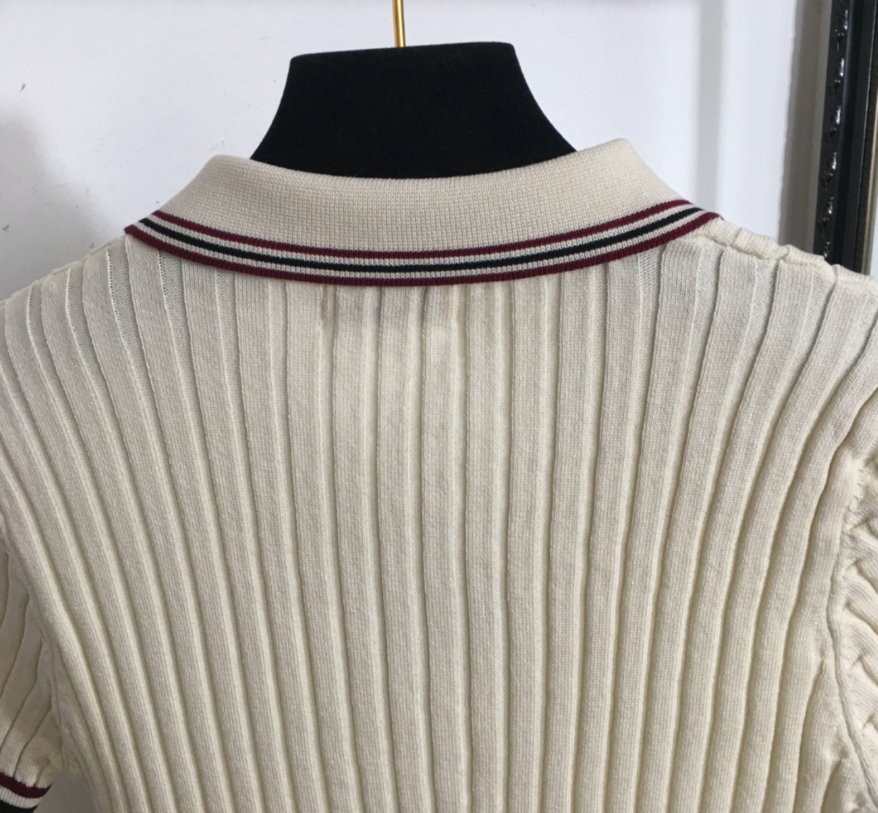 Striped Knit Polo Shirt