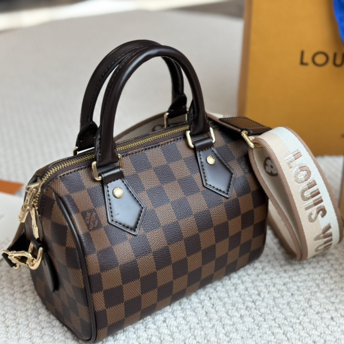 Speedy 20 Fabric Strap Brown Damier - Level 3