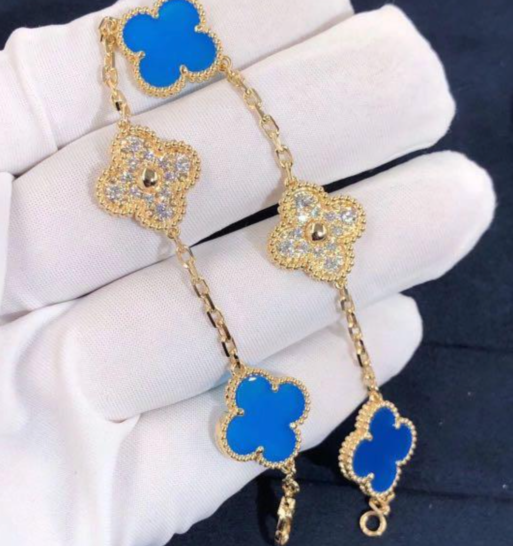 5-Clover Bracelet - Blue