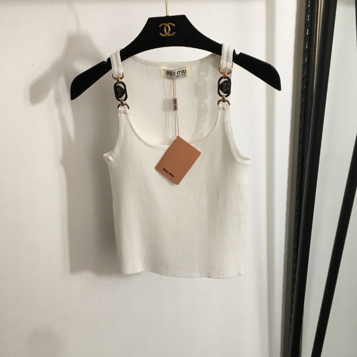 Rhinestone Heart Charm Knit Tank Top
