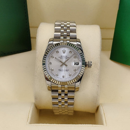 Jubilee Datejust Watch White & Silver 31mm RLX - Level 3