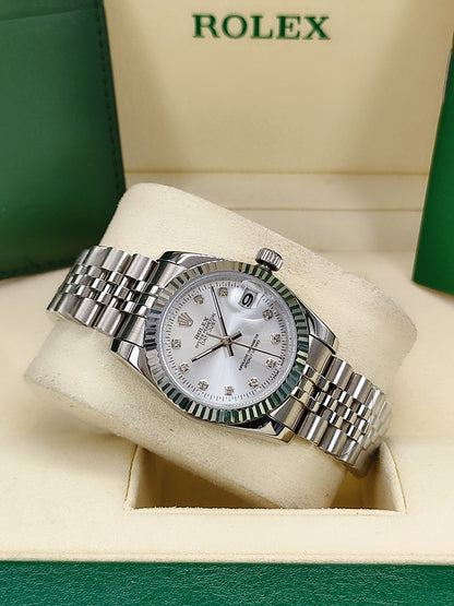 Jubilee Datejust Watch White & Silver 31mm RLX - Level 3