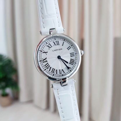 Vendome Ladies White Leather Strap Watch 30mm CTR - Level 3