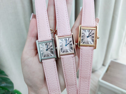 Tank Ladies Pink Leather Strap Watch 24mm CTR - Level 3