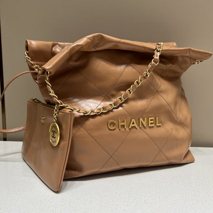 22 Bag Small Brown Lambskin Leather - Level X