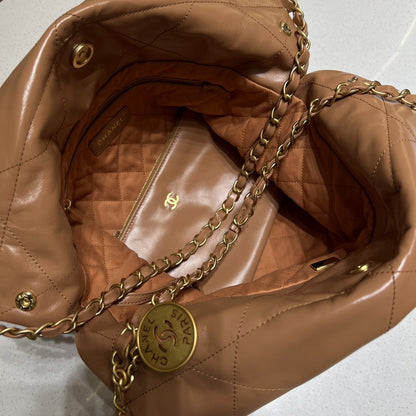 22 Bag Small Brown Lambskin Leather - Level X