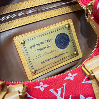 P9 Speedy 30 Bandouliere Red Leather - Level 5
