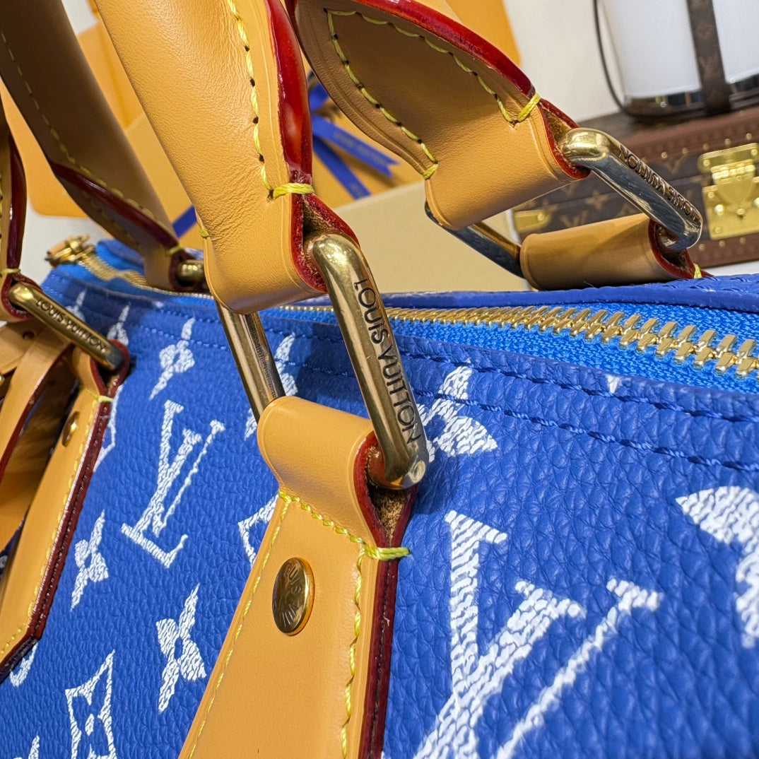P9 Speedy 30 Bandouliere Navy Blue Leather - Level 5