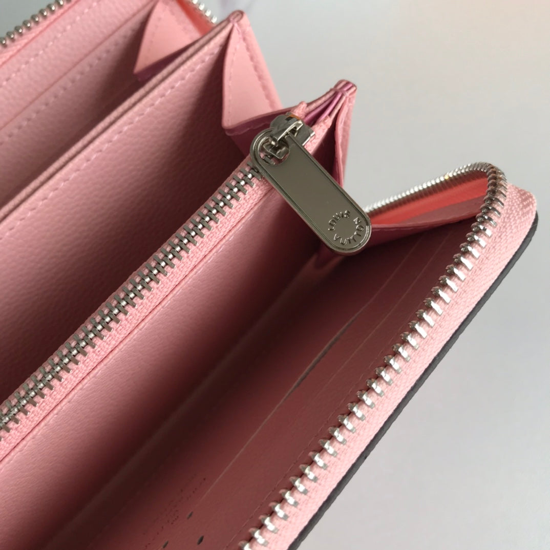 Pink Mahina Leather Zippy Wallet LOU - Level 3