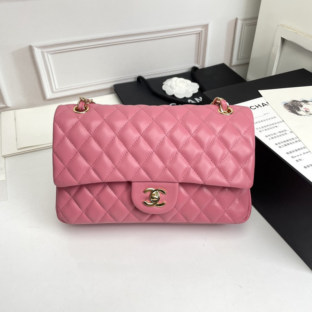 Small Lambskin Flap Bag Pink CNL - Level 4