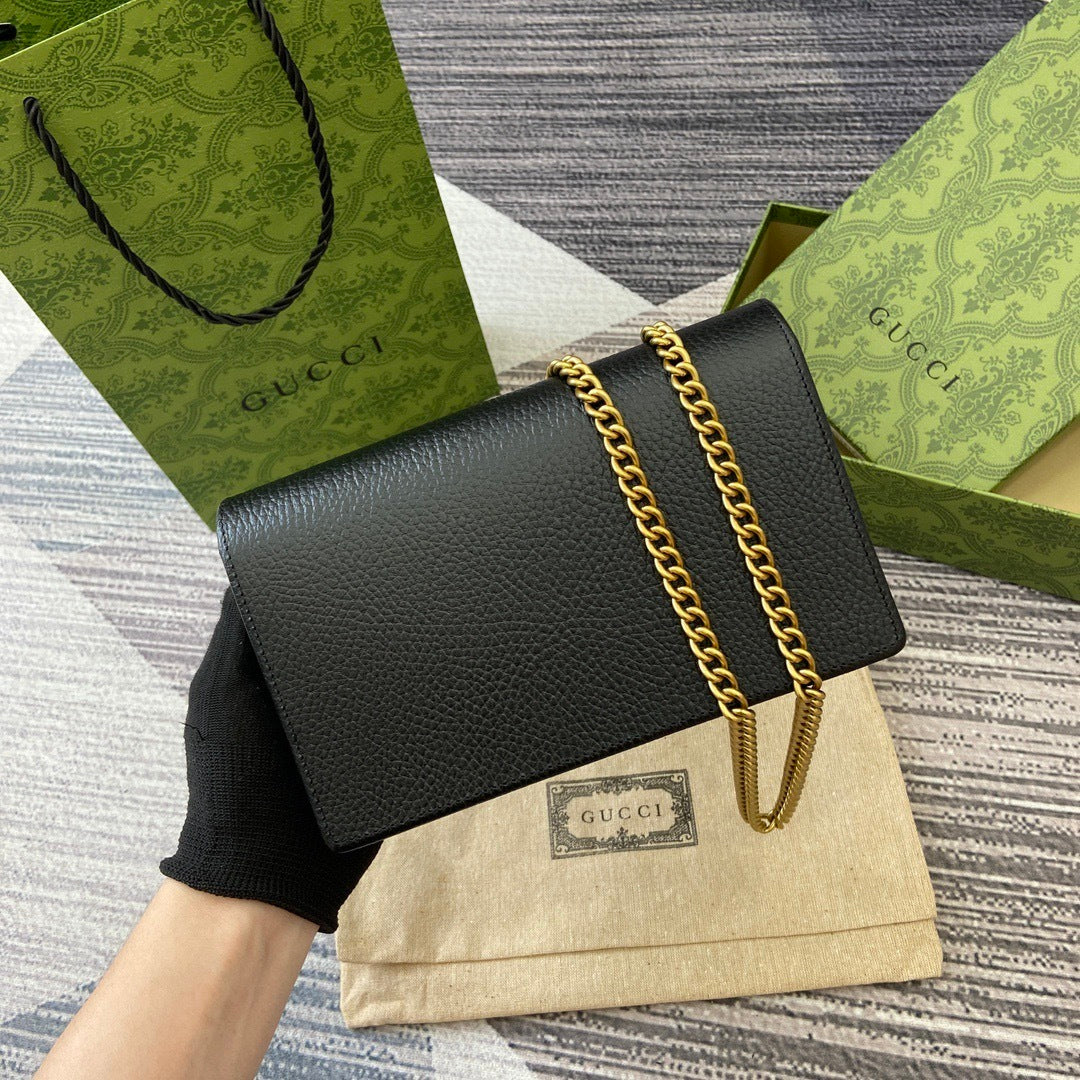 Marmont Wallet On Chain Black Leather - Level 5