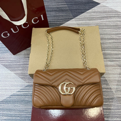 Medium Marmont Bag Brown Leather - Level 5