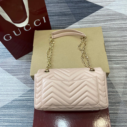 Medium Marmont Bag Light Pink Leather - Level 5
