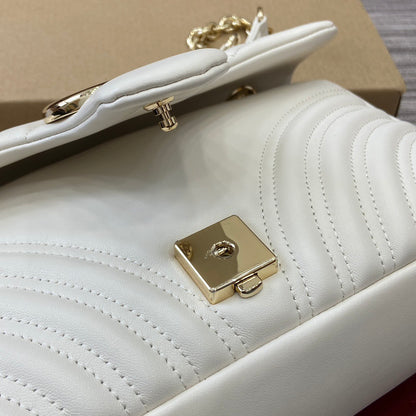 Medium Marmont Bag White Leather - Level 5
