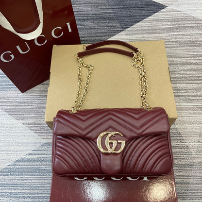 Medium Marmont Bag Red Leather - Level 5