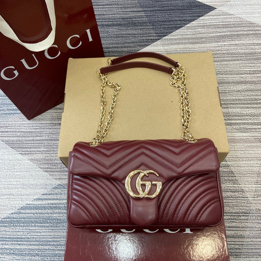 Medium Marmont Bag Red Leather - Level 5