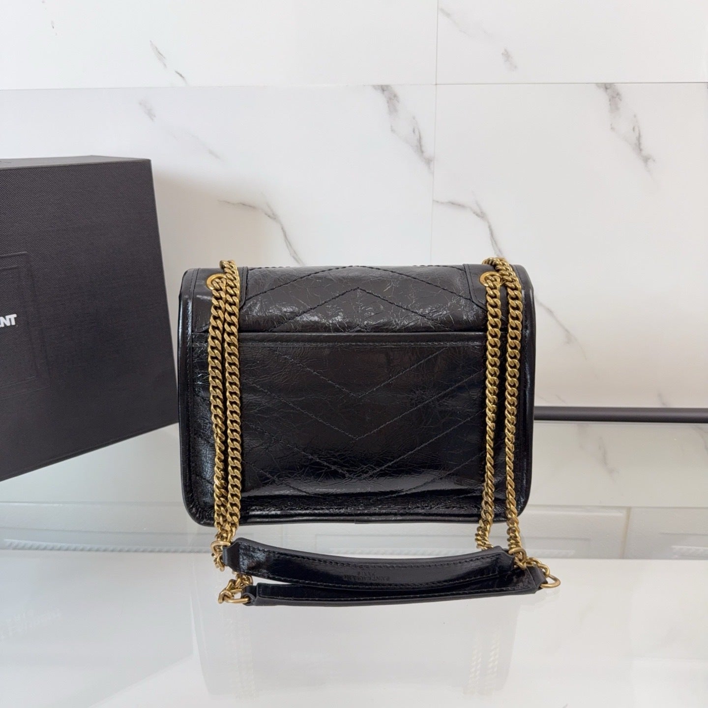 Black Leather Niki Shoulder Bag - Level 5