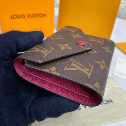 Canvas & Leather Victorine Wallet Rose Red LOU - Level 5