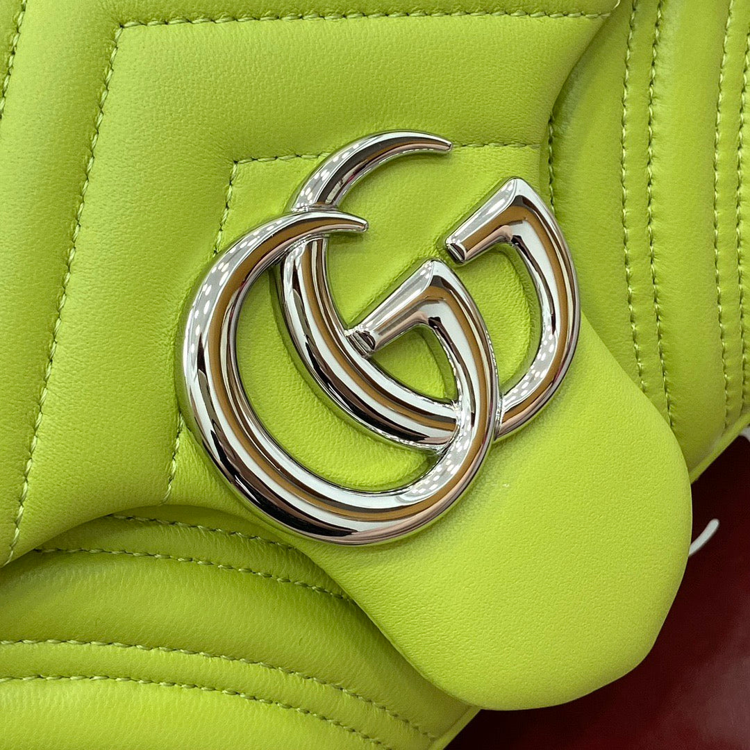 Medium Marmont Bag Bright Green Leather - Level 5
