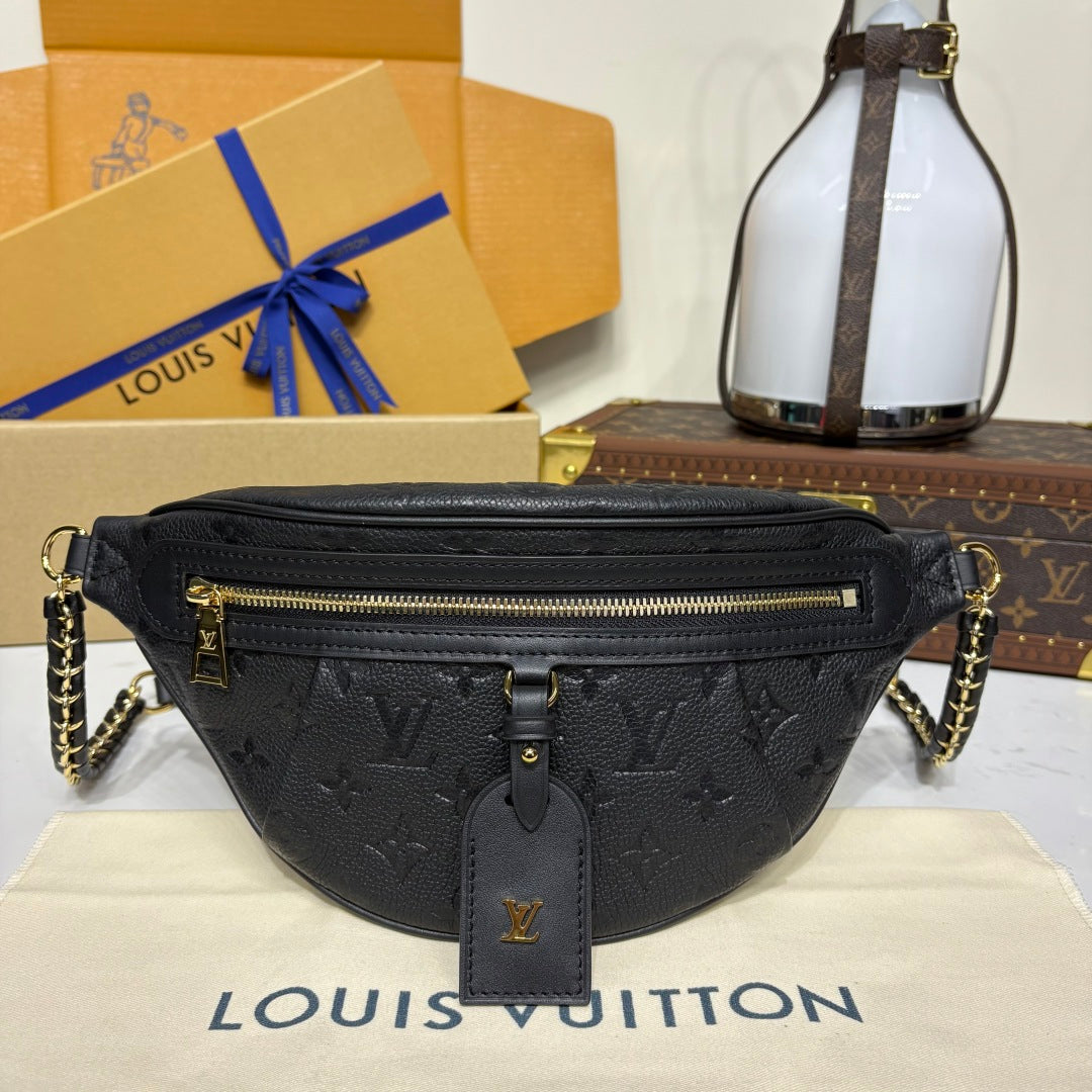 High Rise PM Bumbag Black Empreinte Leather - Level 5