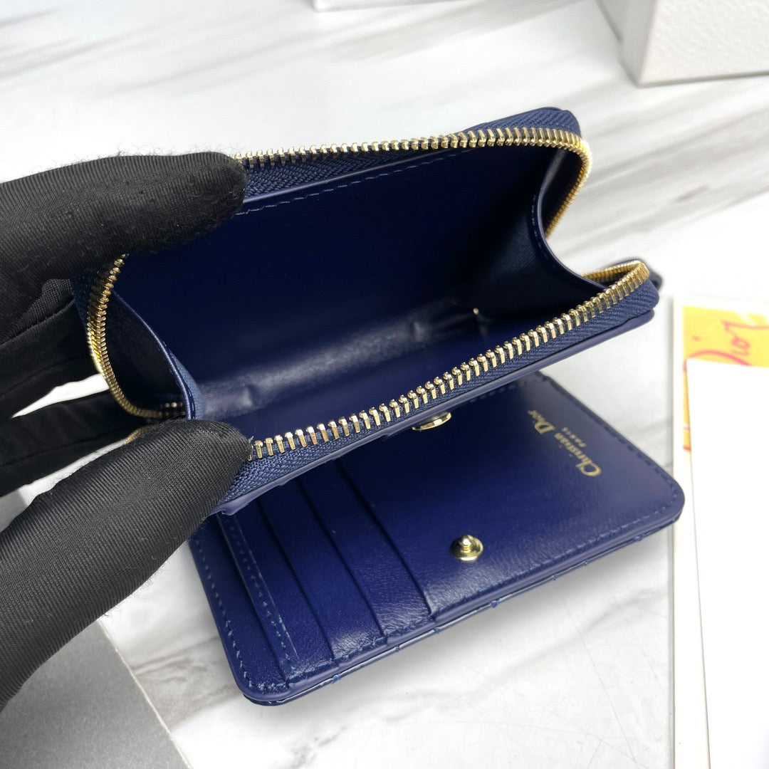 Navy Blue Patent Leather Caro Wallet CDR - Level 5