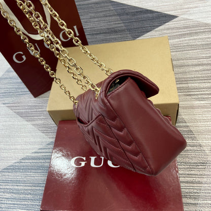 Medium Marmont Bag Red Leather - Level 5