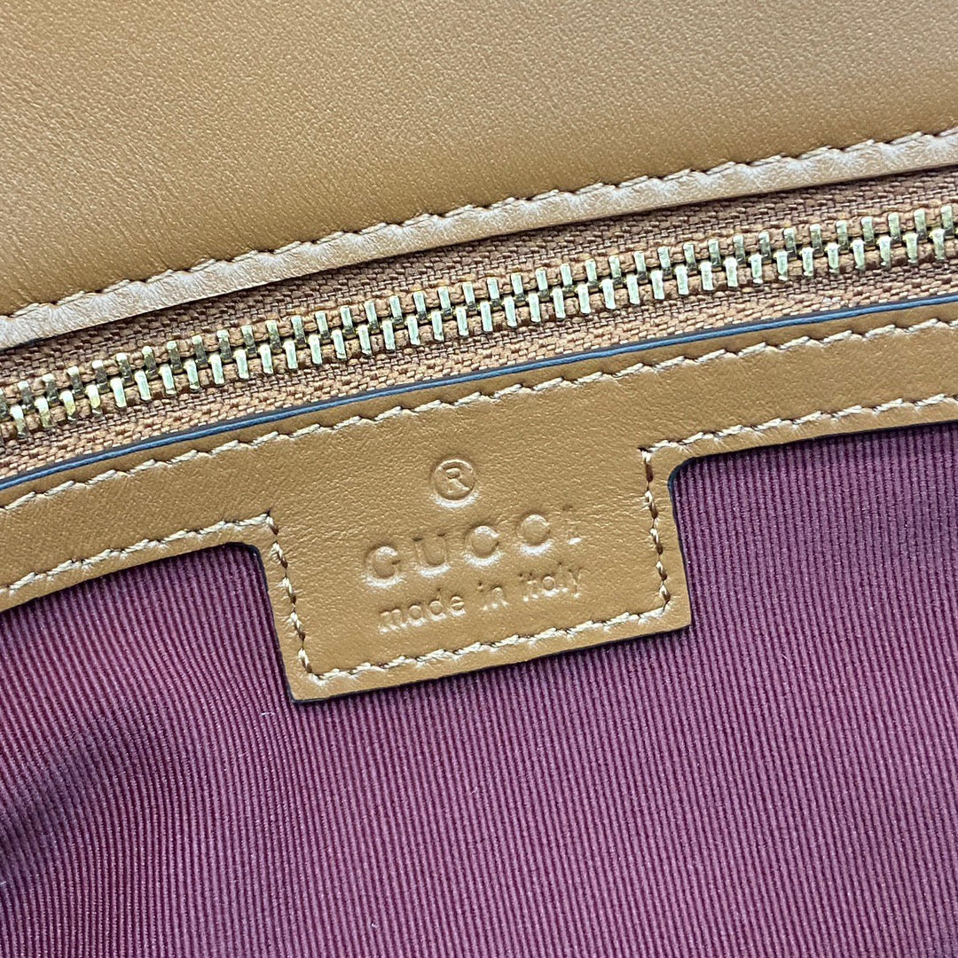 Medium Marmont Bag Brown Leather - Level 5