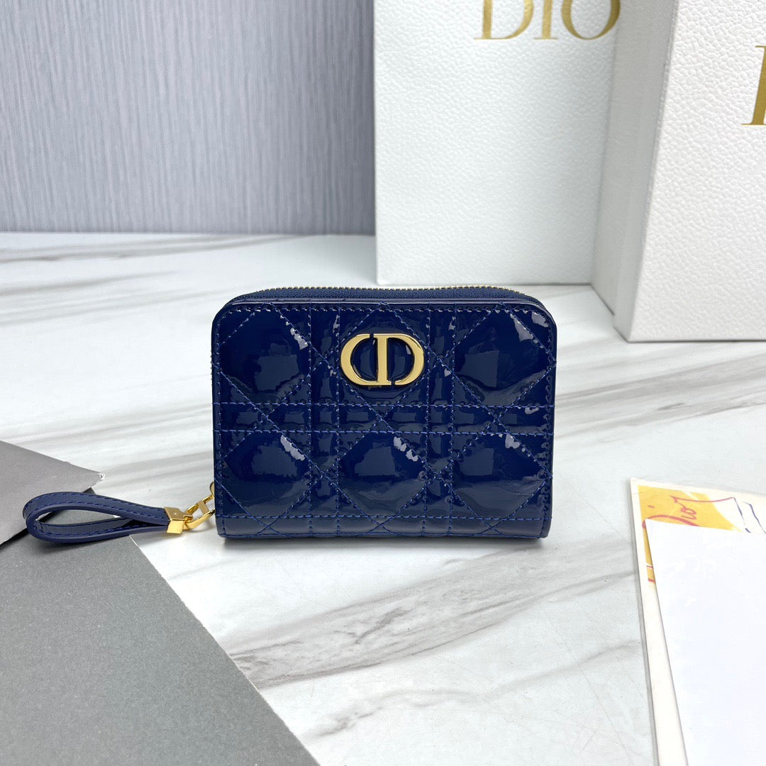 Navy Blue Patent Leather Caro Wallet CDR - Level 5