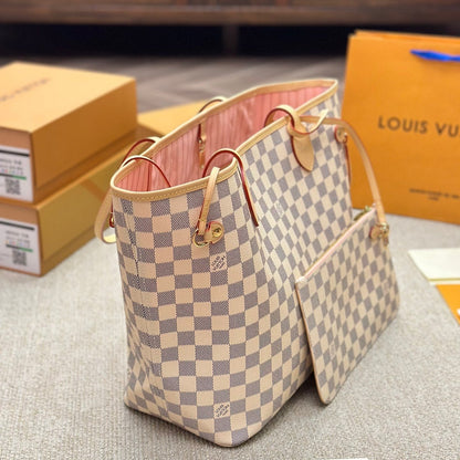 Neverfull MM White Damier & Pink - Level 3