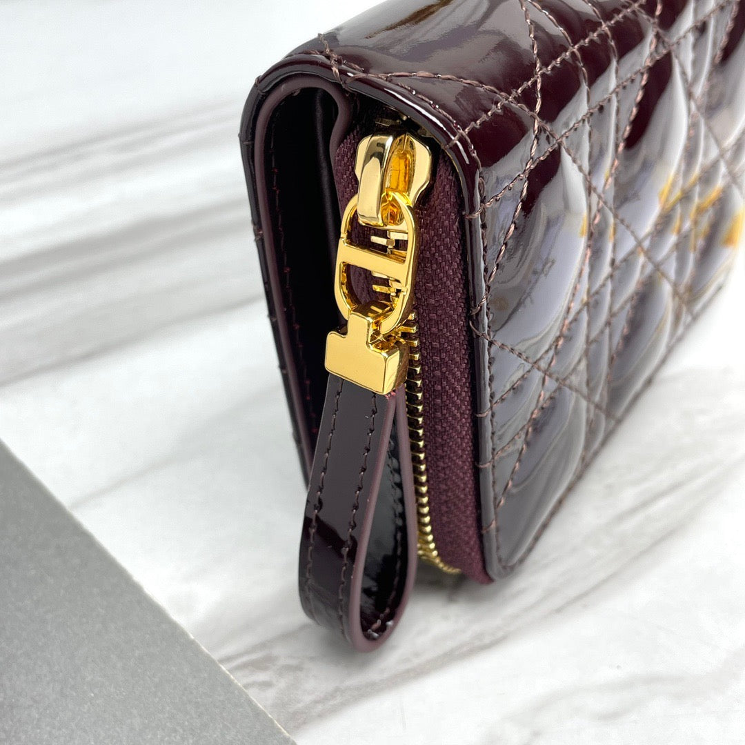 Dark Red Patent Leather Caro Wallet CDR - Level 5