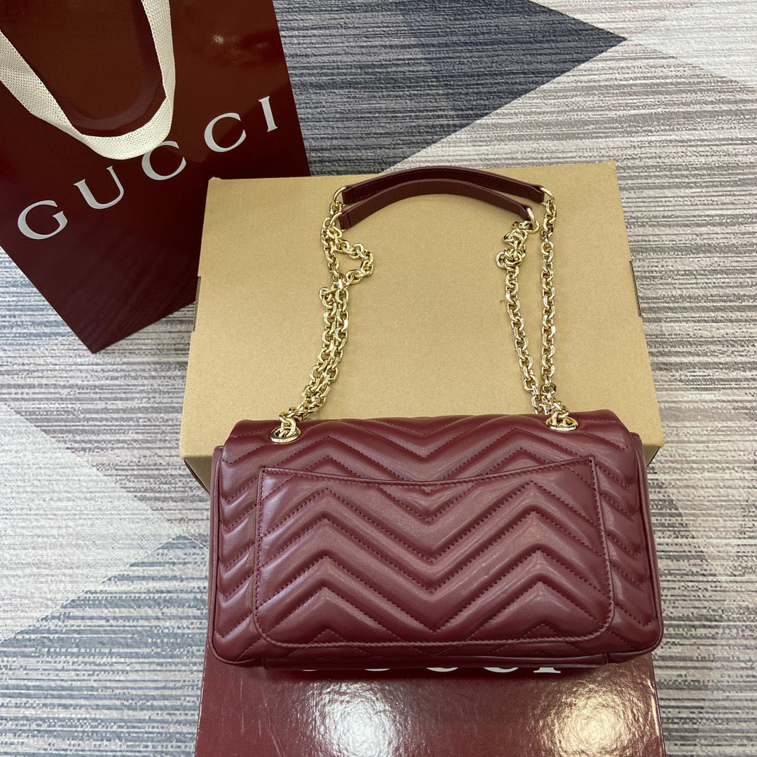 Medium Marmont Bag Red Leather - Level 5