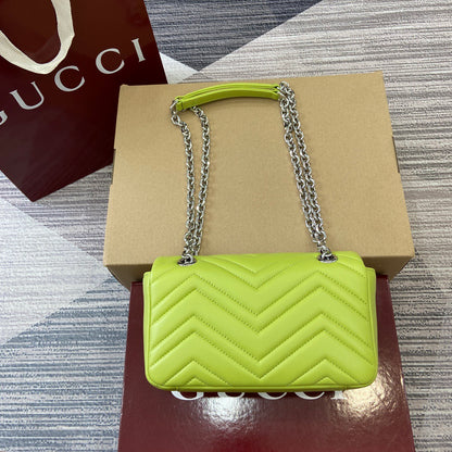 Small Marmont Bag Bright Green Leather - Level 5