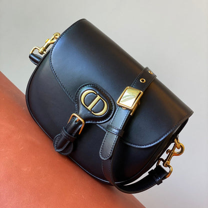 Black Leather Medium Bobby Bag CDR - Level 5