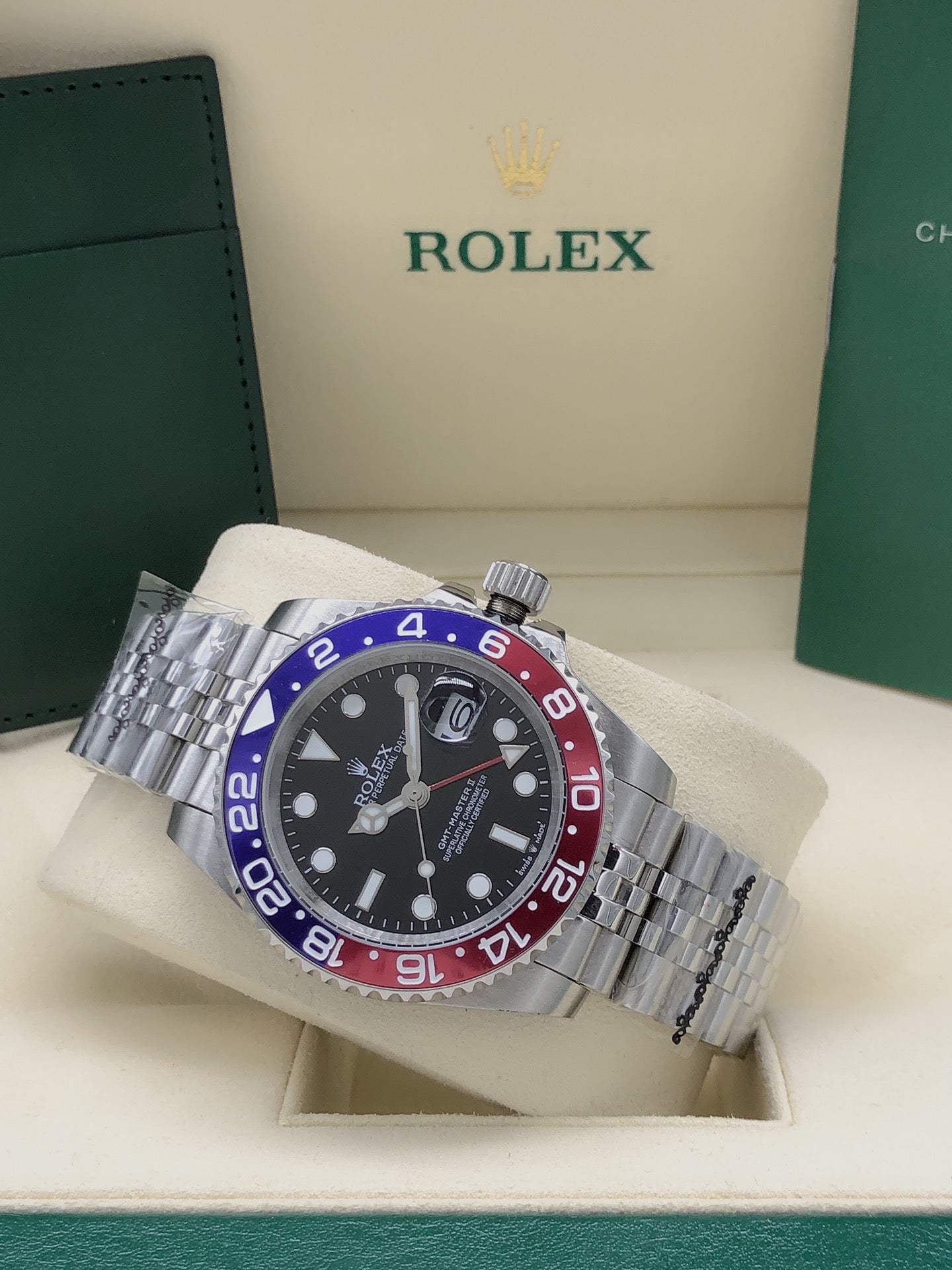 GMT Master II Watch Blue & Red Pepsi 40mm RLX - Level 3