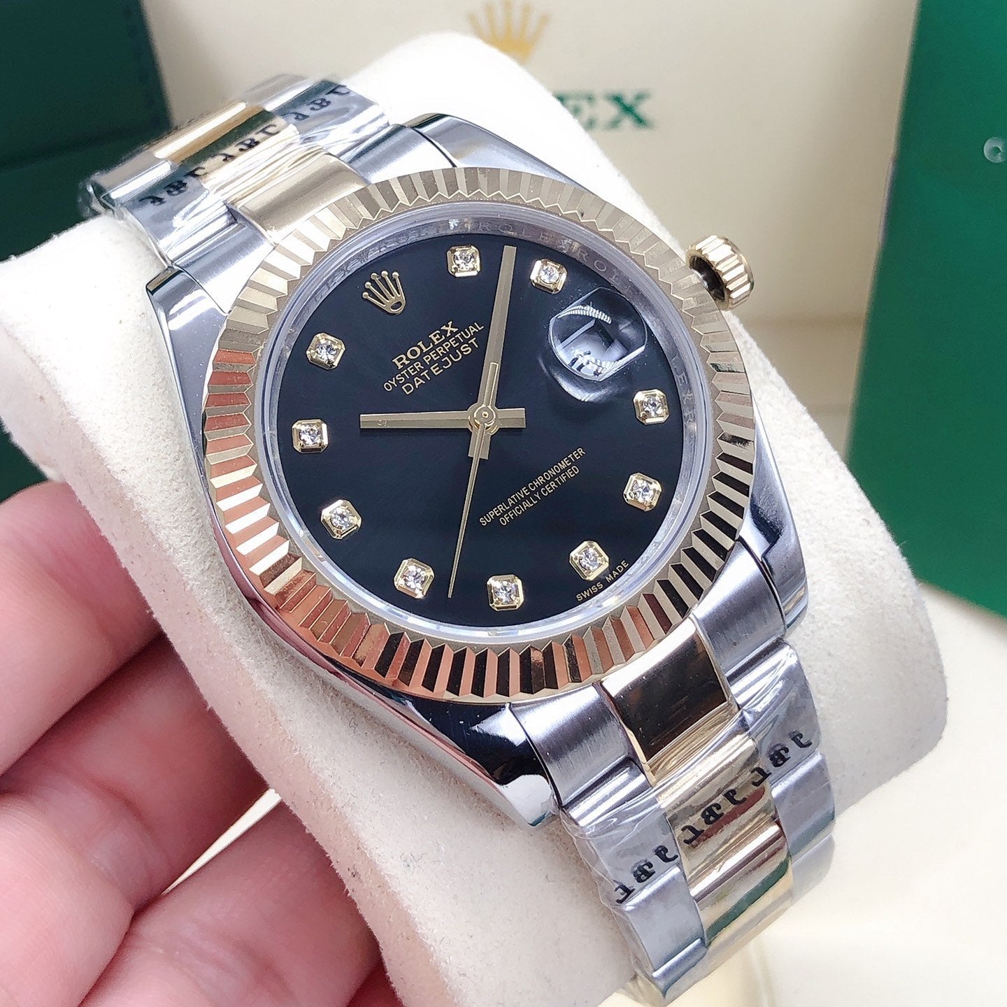 Oyster Datejust Watch Black Two-Tone 41mm RLX - Level 3