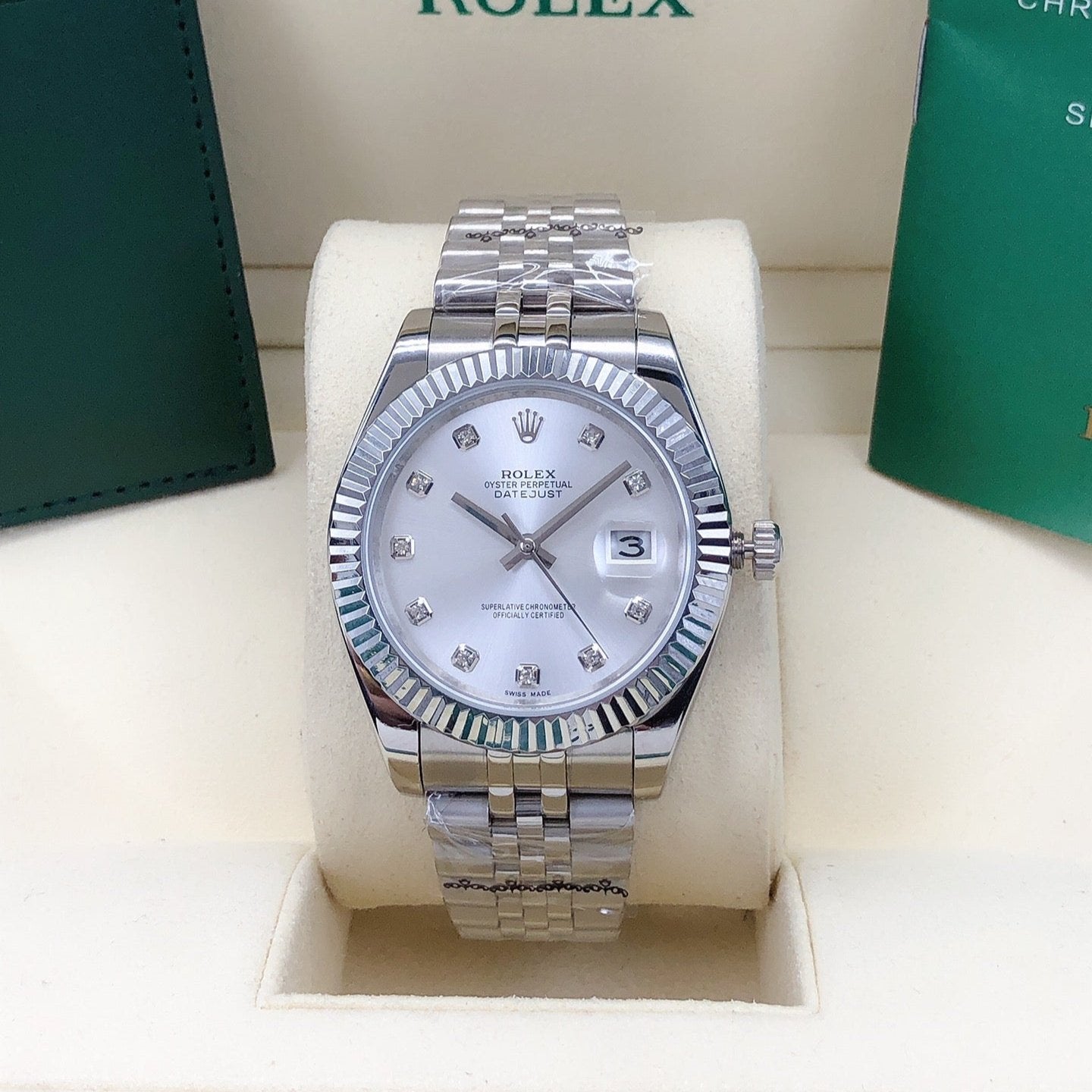 Jubilee Datejust Watch White & Silver 41mm RLX - Level 3