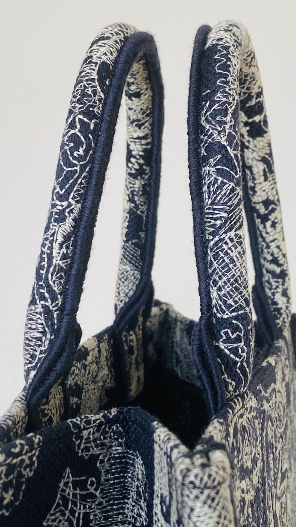 Dark Blue Tiger Embroidered Small Book Tote - Level 5