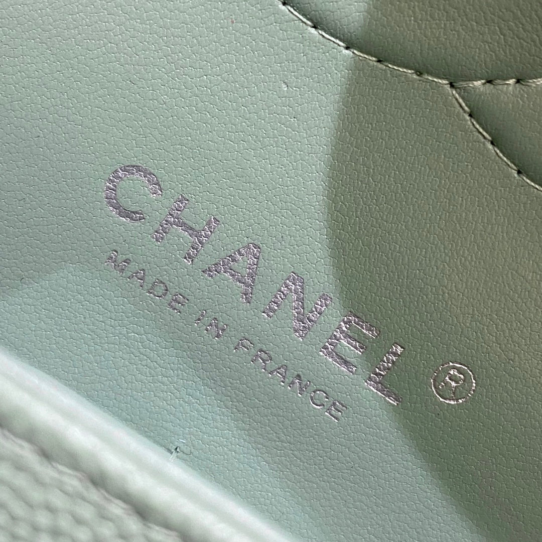Mint Green Caviar Leather Medium Flap Bag - Level X